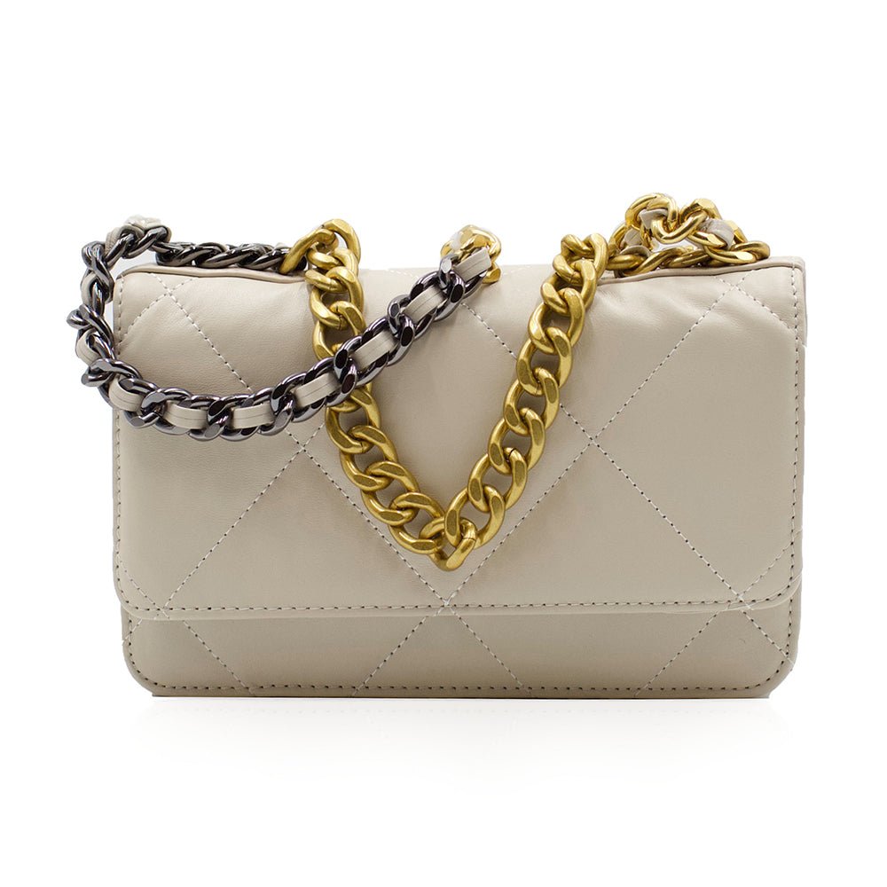 Alice Antique White Leather Mini Shoulder Bag Bags- HOPE ROSA