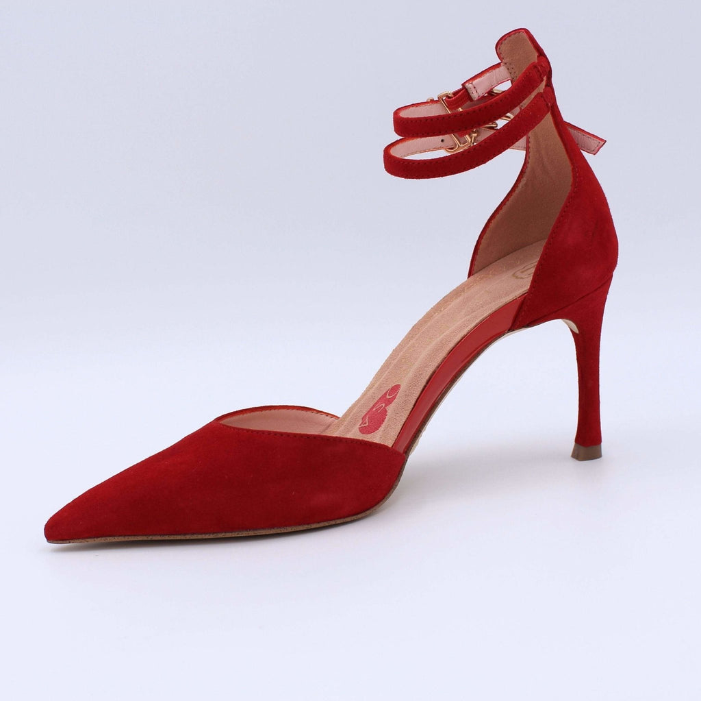 Bond Girl Red Suede Leather Pump Pumps- HOPE ROSA 35