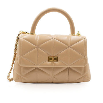 Julia Tan Leather Medium Satchel Bag Bags- HOPE ROSA