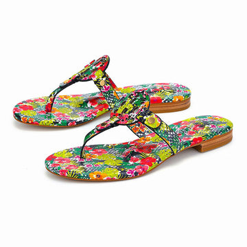 Moonraker Multicolor Floral Pattern Leather Sandal Sandals- HOPE ROSA 35