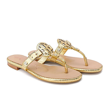 Moonraker Supah Gold Leather Sandal Sandals- HOPE ROSA 35