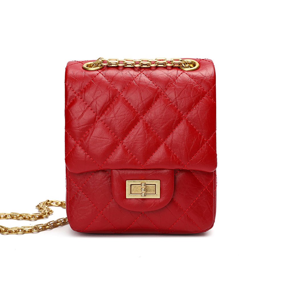 Rose Red Leather Medium Shoulder Bag Bags- HOPE ROSA